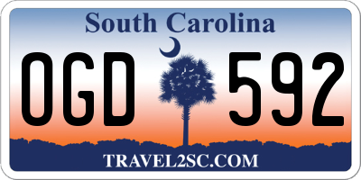 SC license plate OGD592