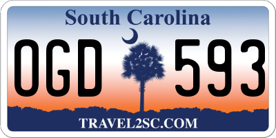 SC license plate OGD593