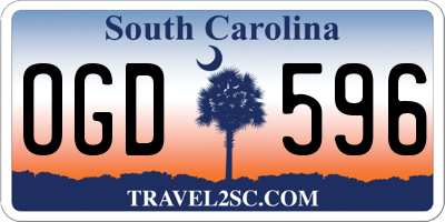 SC license plate OGD596