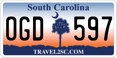 SC license plate OGD597