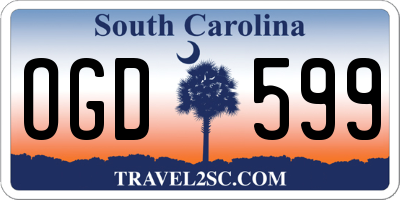 SC license plate OGD599