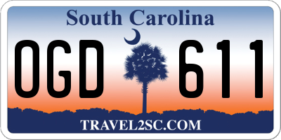 SC license plate OGD611