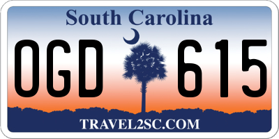 SC license plate OGD615