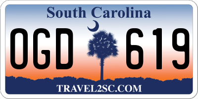 SC license plate OGD619
