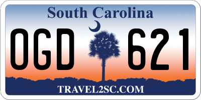 SC license plate OGD621