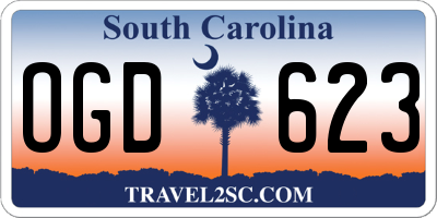 SC license plate OGD623