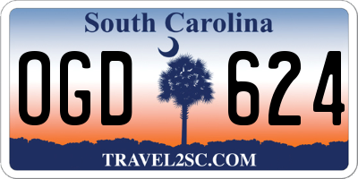 SC license plate OGD624