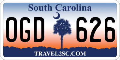 SC license plate OGD626