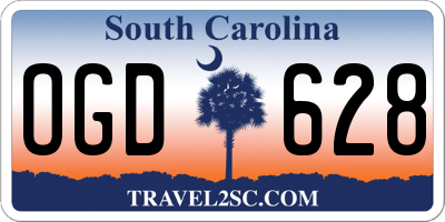 SC license plate OGD628