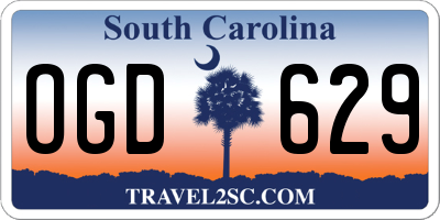 SC license plate OGD629