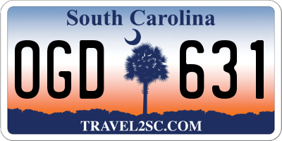 SC license plate OGD631