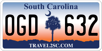 SC license plate OGD632