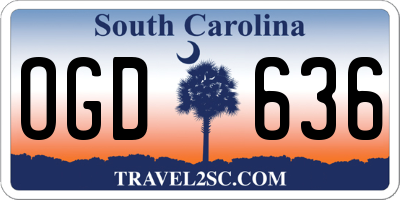 SC license plate OGD636
