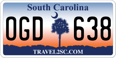 SC license plate OGD638