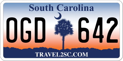 SC license plate OGD642