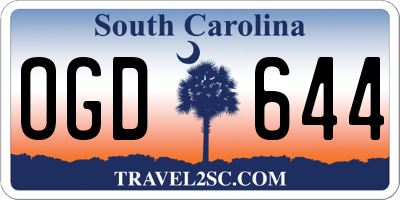 SC license plate OGD644