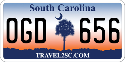 SC license plate OGD656
