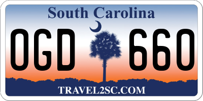 SC license plate OGD660