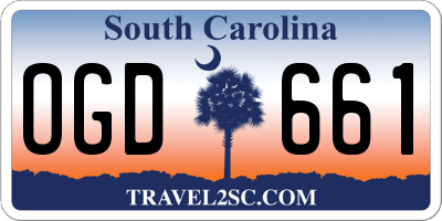 SC license plate OGD661