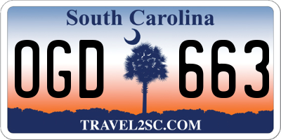 SC license plate OGD663