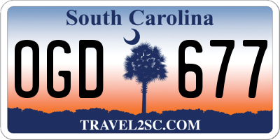 SC license plate OGD677