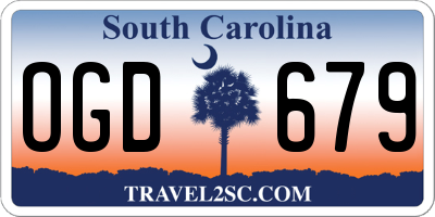 SC license plate OGD679