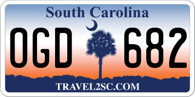 SC license plate OGD682