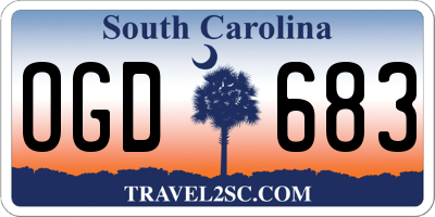 SC license plate OGD683