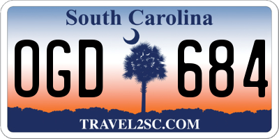 SC license plate OGD684