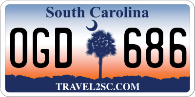 SC license plate OGD686