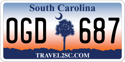SC license plate OGD687
