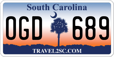 SC license plate OGD689