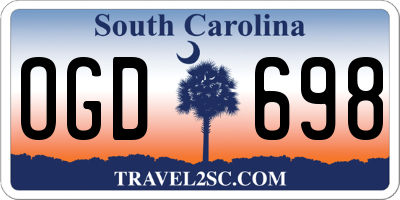 SC license plate OGD698