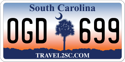 SC license plate OGD699