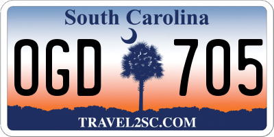 SC license plate OGD705