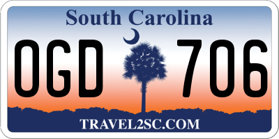 SC license plate OGD706