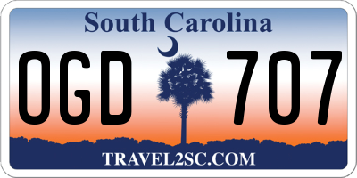 SC license plate OGD707