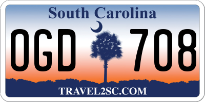SC license plate OGD708