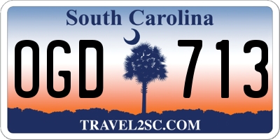 SC license plate OGD713