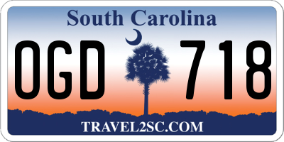 SC license plate OGD718