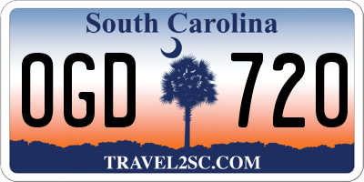 SC license plate OGD720