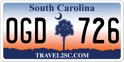SC license plate OGD726