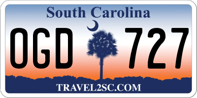 SC license plate OGD727