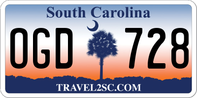 SC license plate OGD728