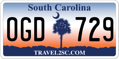 SC license plate OGD729