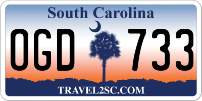 SC license plate OGD733