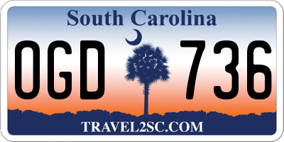 SC license plate OGD736