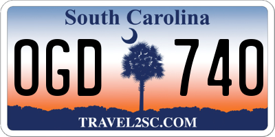SC license plate OGD740