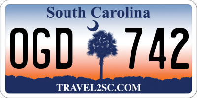 SC license plate OGD742