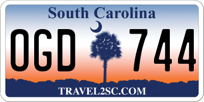 SC license plate OGD744